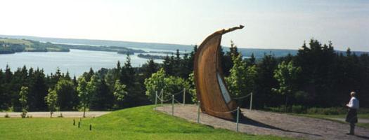 The Sinclair Clan Chief at the Prince Henry Sinclair Memorial, 1998